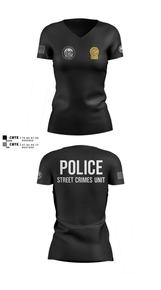 Womens Short Sleeve Vneck Shirt, STREET CRIMES, , Teamtime, Team time, sublimation, custom sports apparel, team uniforms, spirit wear, spiritwear, sports uniforms, custom shirts, team store, custom team store, fundraiser sports, apparel fundraiser