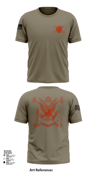 2nd Battalion 222nd Field Artillery 79682132 Short Sleeve Performance Shirt - 102