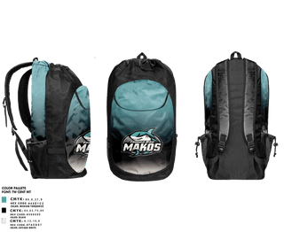 Gear Bag, Tampa Bay Makos, Ice Hockey, Teamtime, Team time, sublimation, custom sports apparel, team uniforms, spirit wear, spiritwear, sports uniforms, custom shirts, team store, custom team store, fundraiser sports, apparel fundraiser