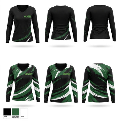Hurricanes Women's Long Sleeve V-neck Shirt - 1