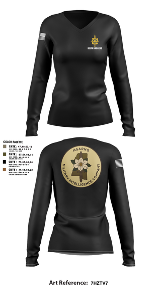 Womens Long Sleeve Vneck Shirt, , National Guard, Teamtime, Team time, sublimation, custom sports apparel, team uniforms, spirit wear, spiritwear, sports uniforms, custom shirts, team store, custom team store, fundraiser sports, apparel fundraiser