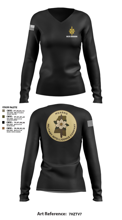 MSARNG MICO 29395539 Women's Long Sleeve V-neck Shirt - 16