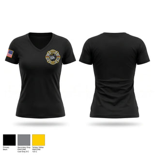 Womens Short Sleeve Vneck Shirt, Mercer County NJ Arson Unit, Police, Teamtime, Team time, sublimation, custom sports apparel, team uniforms, spirit wear, spiritwear, sports uniforms, custom shirts, team store, custom team store, fundraiser sports, apparel fundraiser