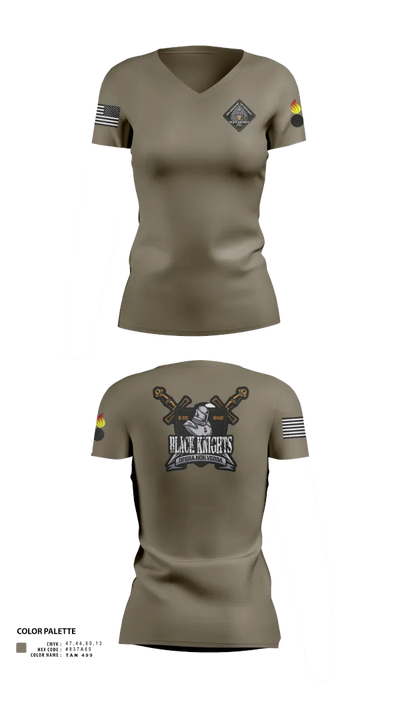 B Co 832nd OD BN 19793865 Women's Short Sleeve V-neck Shirt - 23