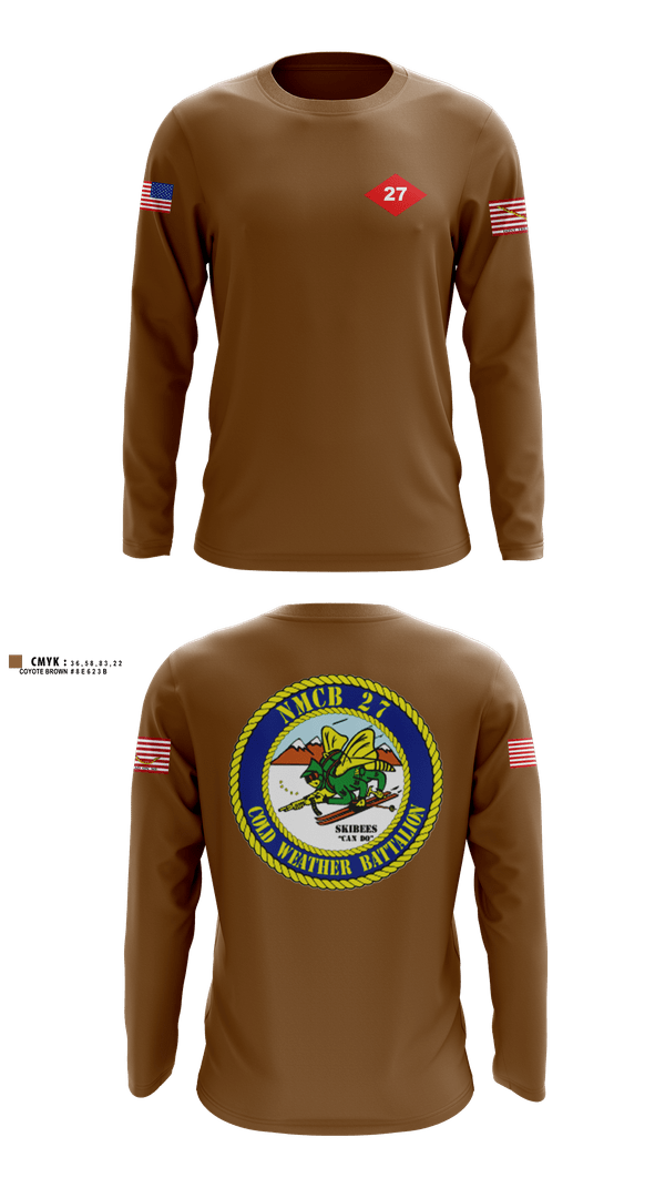 Long Sleeve Performance Shirt, NMCB  27, Navy, Teamtime, Team time, sublimation, custom sports apparel, team uniforms, spirit wear, spiritwear, sports uniforms, custom shirts, team store, custom team store, fundraiser sports, apparel fundraiser
