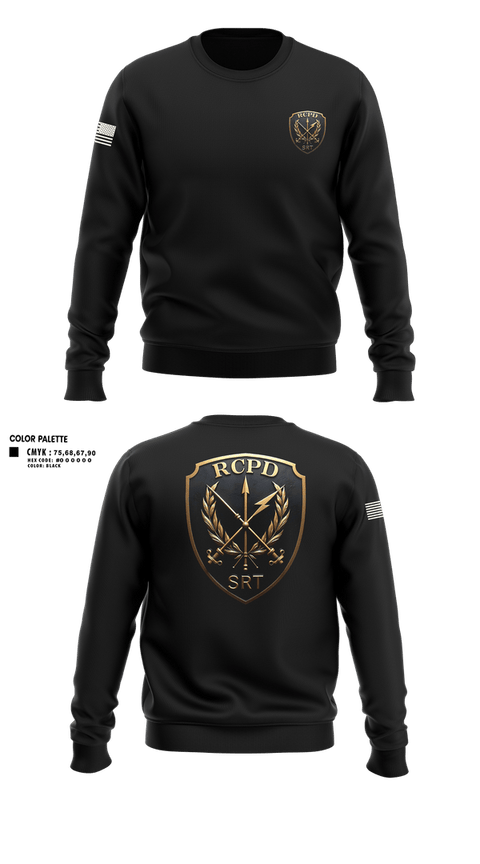 Crew Neck Sweatshirt, Redwood City PD SRT, Police, Teamtime, Team time, sublimation, custom sports apparel, team uniforms, spirit wear, spiritwear, sports uniforms, custom shirts, team store, custom team store, fundraiser sports, apparel fundraiser