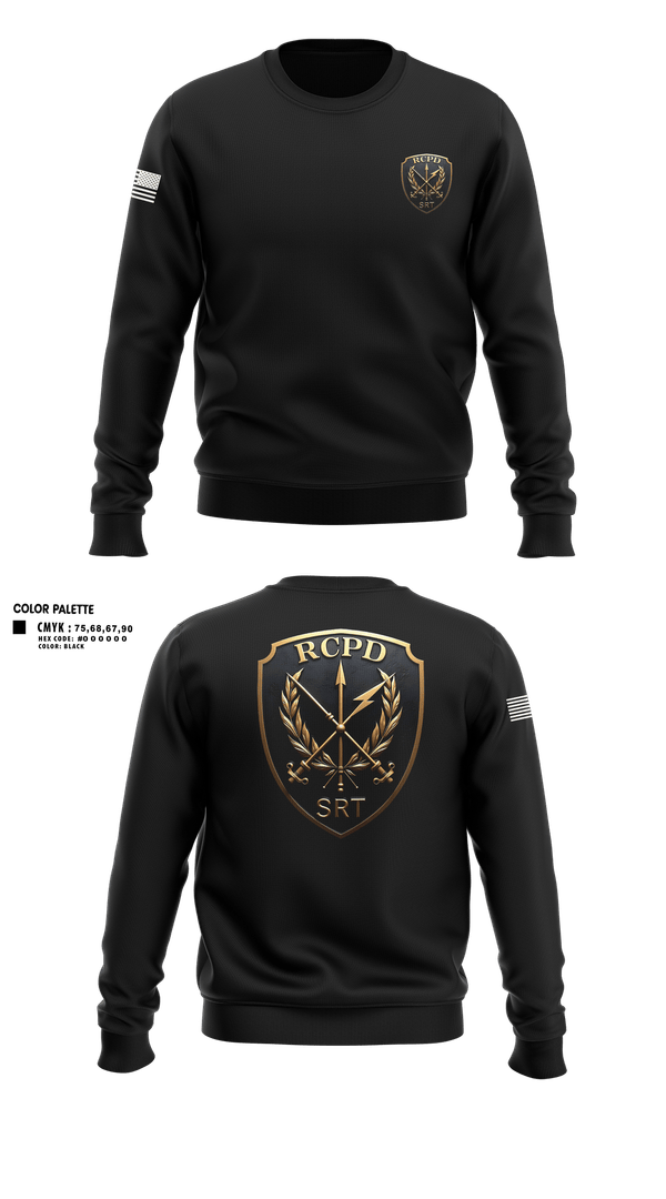 Crew Neck Sweatshirt, Redwood City PD SRT, Police, Teamtime, Team time, sublimation, custom sports apparel, team uniforms, spirit wear, spiritwear, sports uniforms, custom shirts, team store, custom team store, fundraiser sports, apparel fundraiser