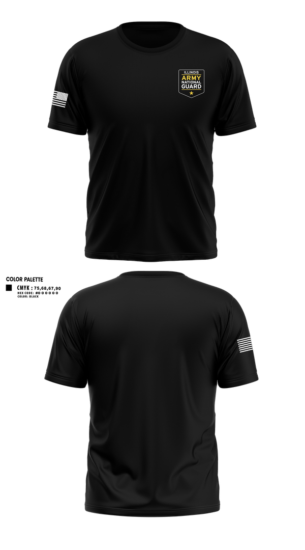 Illinois Army National Guard 20889015 Old School Cotton Feel Shirt - 1