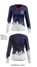 Harrisonburg Blue Streaks 12661126 Women's Long Sleeve V-neck Shirt - 4