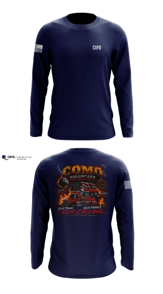 Long Sleeve Performance Shirt, Como Volunteer Fire Department, Fire Department, Teamtime, Team time, sublimation, custom sports apparel, team uniforms, spirit wear, spiritwear, sports uniforms, custom shirts, team store, custom team store, fundraiser sports, apparel fundraiser