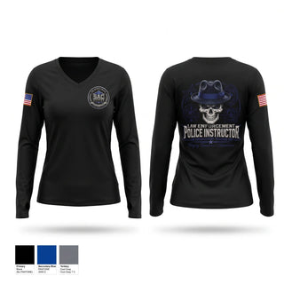 Womens Long Sleeve Vneck Shirt, SAC Police Instructor, Police, Teamtime, Team time, sublimation, custom sports apparel, team uniforms, spirit wear, spiritwear, sports uniforms, custom shirts, team store, custom team store, fundraiser sports, apparel fundraiser