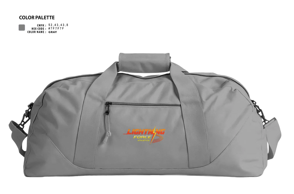 Duffle Bag, Lightning Force Athletics, Track & Field, Teamtime, Team time, sublimation, custom sports apparel, team uniforms, spirit wear, spiritwear, sports uniforms, custom shirts, team store, custom team store, fundraiser sports, apparel fundraiser