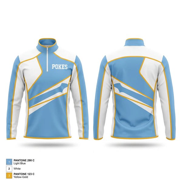 Quarter Zip Jacket, Pokes, Baseball, Teamtime, Team time, sublimation, custom sports apparel, team uniforms, spirit wear, spiritwear, sports uniforms, custom shirts, team store, custom team store, fundraiser sports, apparel fundraiser
