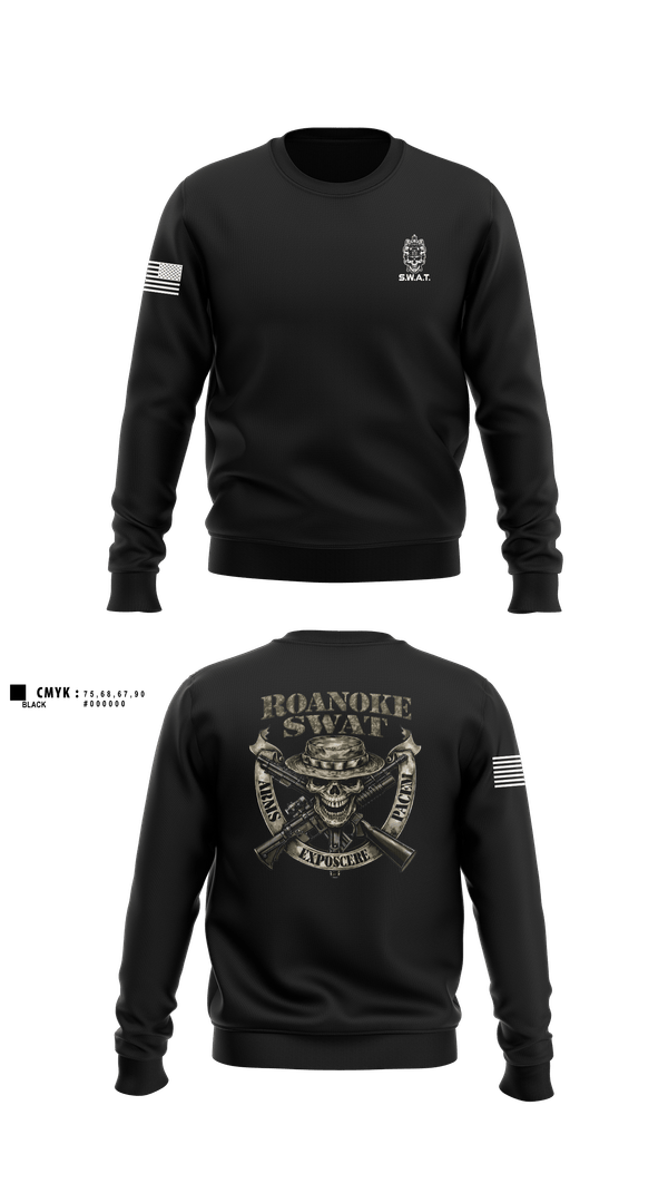 Crew Neck Sweatshirt, Roanoke SWAT, Police, Teamtime, Team time, sublimation, custom sports apparel, team uniforms, spirit wear, spiritwear, sports uniforms, custom shirts, team store, custom team store, fundraiser sports, apparel fundraiser