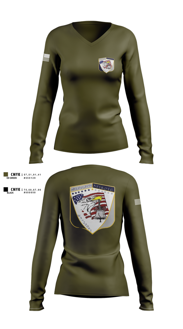 Womens Long Sleeve Vneck Shirt, 61st eagle squadron, , Teamtime, Team time, sublimation, custom sports apparel, team uniforms, spirit wear, spiritwear, sports uniforms, custom shirts, team store, custom team store, fundraiser sports, apparel fundraiser