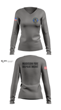 Madison Fire Department Women's Long Sleeve V-neck Shirt - 11
