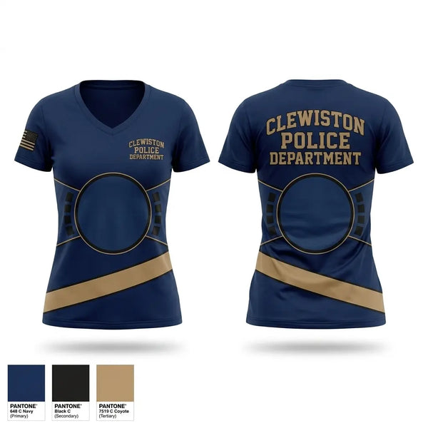 Womens Short Sleeve Vneck Shirt, Clewiston Police Department, Police, Teamtime, Team time, sublimation, custom sports apparel, team uniforms, spirit wear, spiritwear, sports uniforms, custom shirts, team store, custom team store, fundraiser sports, apparel fundraiser