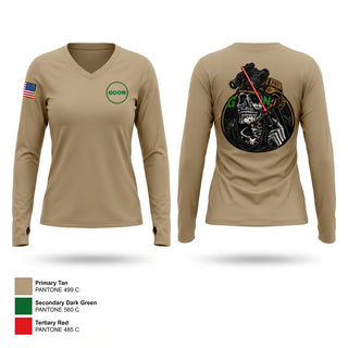 Womens Long Sleeve Vneck Shirt, Logistics & Infrastructure, Army, Teamtime, Team time, sublimation, custom sports apparel, team uniforms, spirit wear, spiritwear, sports uniforms, custom shirts, team store, custom team store, fundraiser sports, apparel fundraiser
