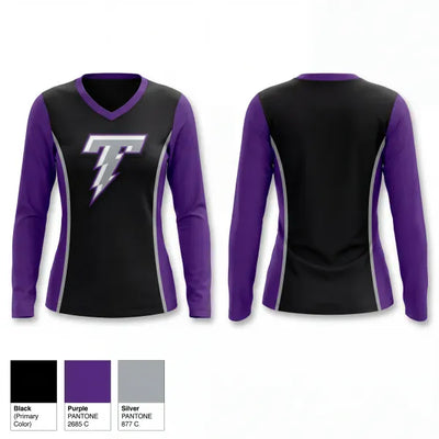 South Garner Titans 82388782 Women's Long Sleeve V-neck Shirt - 1