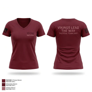 Womens Short Sleeve Vneck Shirt, Viking battalion, Army, Teamtime, Team time, sublimation, custom sports apparel, team uniforms, spirit wear, spiritwear, sports uniforms, custom shirts, team store, custom team store, fundraiser sports, apparel fundraiser
