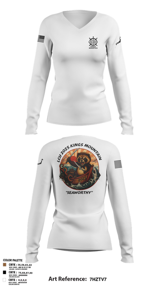 Womens Long Sleeve Vneck Shirt, LCU 2025 KINGS MOUNTAIN, Army, Teamtime, Team time, sublimation, custom sports apparel, team uniforms, spirit wear, spiritwear, sports uniforms, custom shirts, team store, custom team store, fundraiser sports, apparel fundraiser
