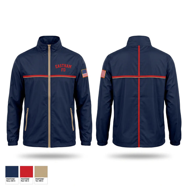 Windbreaker, Eastham FD, Fire Department, Teamtime, Team time, sublimation, custom sports apparel, team uniforms, spirit wear, spiritwear, sports uniforms, custom shirts, team store, custom team store, fundraiser sports, apparel fundraiser