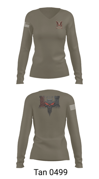 Womens Long Sleeve Vneck Shirt, 252 ENG CO, National Guard, Teamtime, Team time, sublimation, custom sports apparel, team uniforms, spirit wear, spiritwear, sports uniforms, custom shirts, team store, custom team store, fundraiser sports, apparel fundraiser