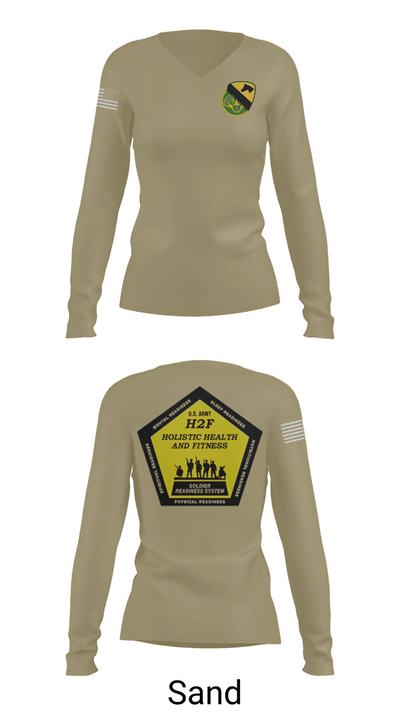 1st Cav 3CR 22311703 Women's Long Sleeve V-neck Shirt - 97