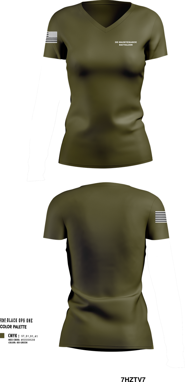 Womens Short Sleeve Vneck Shirt, 3D Maintenance Battalion, , Teamtime, Team time, sublimation, custom sports apparel, team uniforms, spirit wear, spiritwear, sports uniforms, custom shirts, team store, custom team store, fundraiser sports, apparel fundraiser