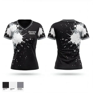 Womens Short Sleeve Vneck Shirt, Diamond Hawks, Softball, Teamtime, Team time, sublimation, custom sports apparel, team uniforms, spirit wear, spiritwear, sports uniforms, custom shirts, team store, custom team store, fundraiser sports, apparel fundraiser