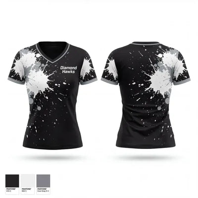 Diamond Hawks 19844011 Women's Short Sleeve V-neck Shirt - 1
