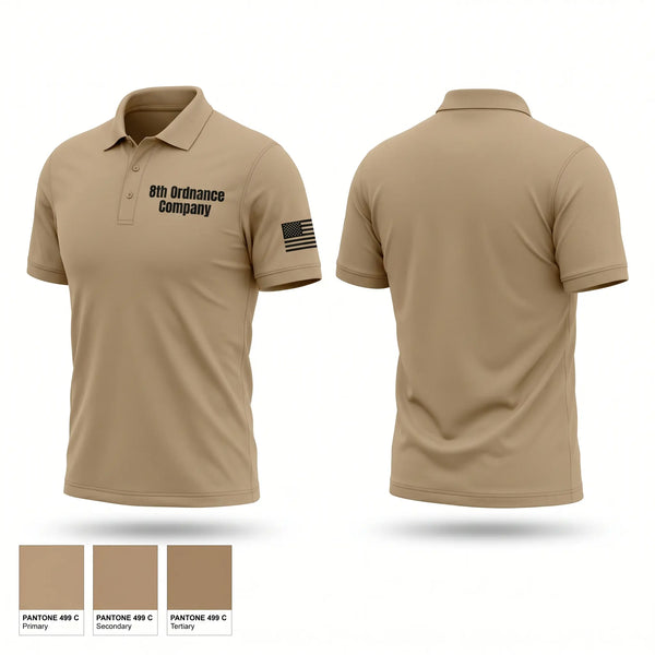Short Sleeve Performance Polo, 8th Ordnance Company, Army, Teamtime, Team time, sublimation, custom sports apparel, team uniforms, spirit wear, spiritwear, sports uniforms, custom shirts, team store, custom team store, fundraiser sports, apparel fundraiser