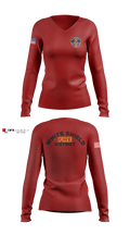White Shield Fire Department Women's Long Sleeve V-neck Shirt - 3
