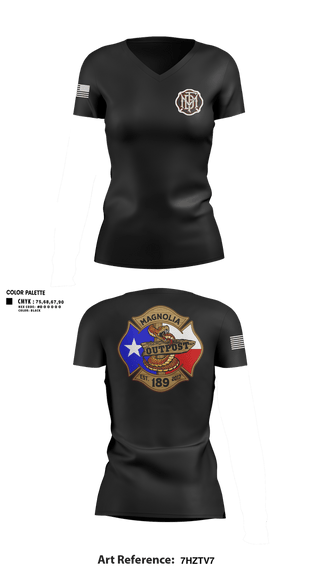 Womens Short Sleeve Vneck Shirt, Magnolia 189, Fire Department, Teamtime, Team time, sublimation, custom sports apparel, team uniforms, spirit wear, spiritwear, sports uniforms, custom shirts, team store, custom team store, fundraiser sports, apparel fundraiser
