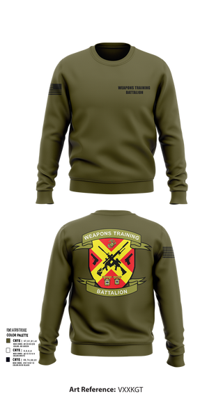 Crew Neck Sweatshirt, Weapons Training Battalion, Marines, Teamtime, Team time, sublimation, custom sports apparel, team uniforms, spirit wear, spiritwear, sports uniforms, custom shirts, team store, custom team store, fundraiser sports, apparel fundraiser