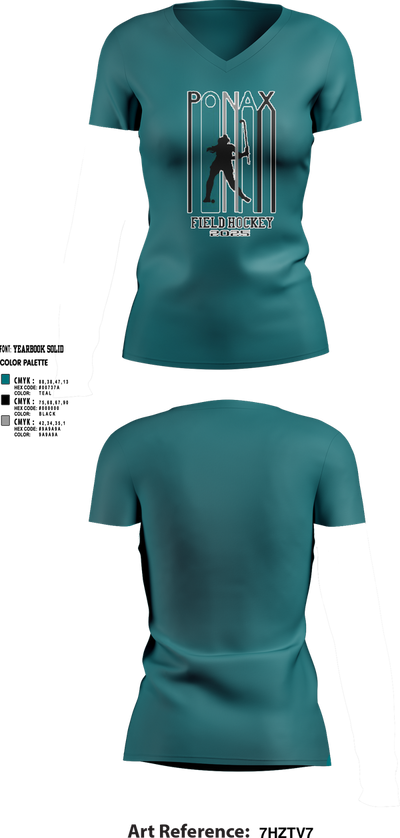 Massaponax Field Hockey 71618187 Women's Short Sleeve V-neck Shirt - 1