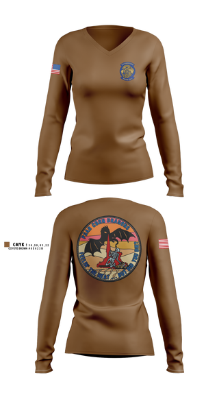 Womens Long Sleeve Vneck Shirt, 378 EM/CBRN, Air Force, Teamtime, Team time, sublimation, custom sports apparel, team uniforms, spirit wear, spiritwear, sports uniforms, custom shirts, team store, custom team store, fundraiser sports, apparel fundraiser