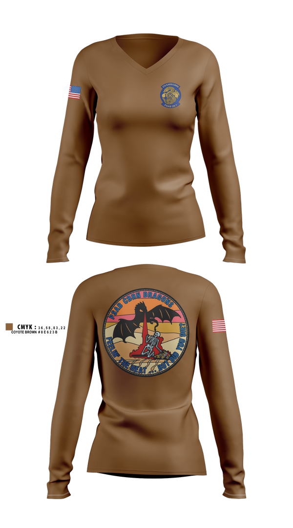 Womens Long Sleeve Vneck Shirt, 378 EM/CBRN, Air Force, Teamtime, Team time, sublimation, custom sports apparel, team uniforms, spirit wear, spiritwear, sports uniforms, custom shirts, team store, custom team store, fundraiser sports, apparel fundraiser