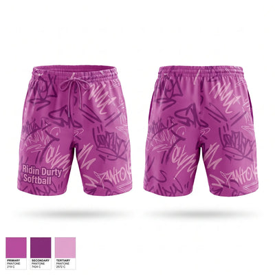 Ridin Durty softball Athletic Shorts With Pockets - 1