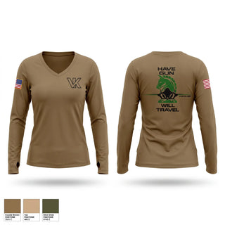 Womens Long Sleeve Vneck Shirt, VMFA-121 new1, Marines, Teamtime, Team time, sublimation, custom sports apparel, team uniforms, spirit wear, spiritwear, sports uniforms, custom shirts, team store, custom team store, fundraiser sports, apparel fundraiser