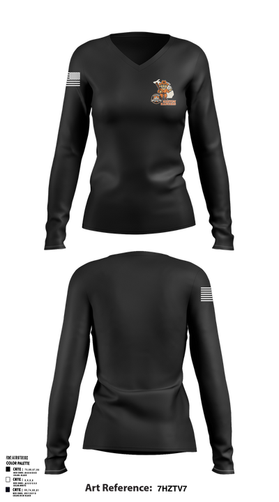 Manton Rangers 44526190 Women's Long Sleeve V-neck Shirt - 1