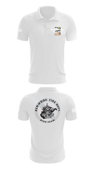 Short Sleeve Performance Polo, Benwood Fire Dept Dive, Fire Department, Teamtime, Team time, sublimation, custom sports apparel, team uniforms, spirit wear, spiritwear, sports uniforms, custom shirts, team store, custom team store, fundraiser sports, apparel fundraiser