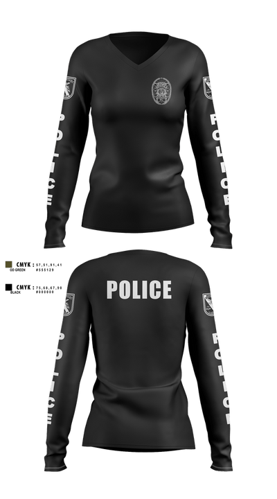 Astatula Police Department 20929188 Women's Long Sleeve V-neck Shirt - 3