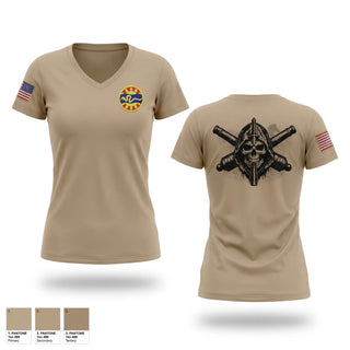 Womens Short Sleeve Vneck Shirt, 1-148 FA A Btry, National Guard, Teamtime, Team time, sublimation, custom sports apparel, team uniforms, spirit wear, spiritwear, sports uniforms, custom shirts, team store, custom team store, fundraiser sports, apparel fundraiser