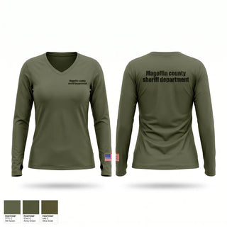 Womens Long Sleeve Vneck Shirt, Magoffin county sheriff department, Police, Teamtime, Team time, sublimation, custom sports apparel, team uniforms, spirit wear, spiritwear, sports uniforms, custom shirts, team store, custom team store, fundraiser sports, apparel fundraiser
