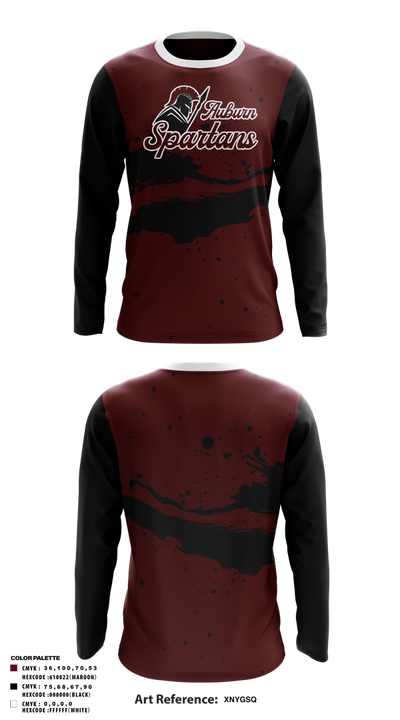 Auburn Spartans 93262128 Long Sleeve Performance Shirt 1