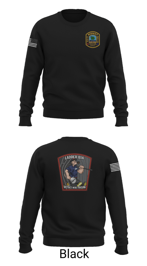 Crew Neck Sweatshirt, 814 truck, Fire Department, Teamtime, Team time, sublimation, custom sports apparel, team uniforms, spirit wear, spiritwear, sports uniforms, custom shirts, team store, custom team store, fundraiser sports, apparel fundraiser
