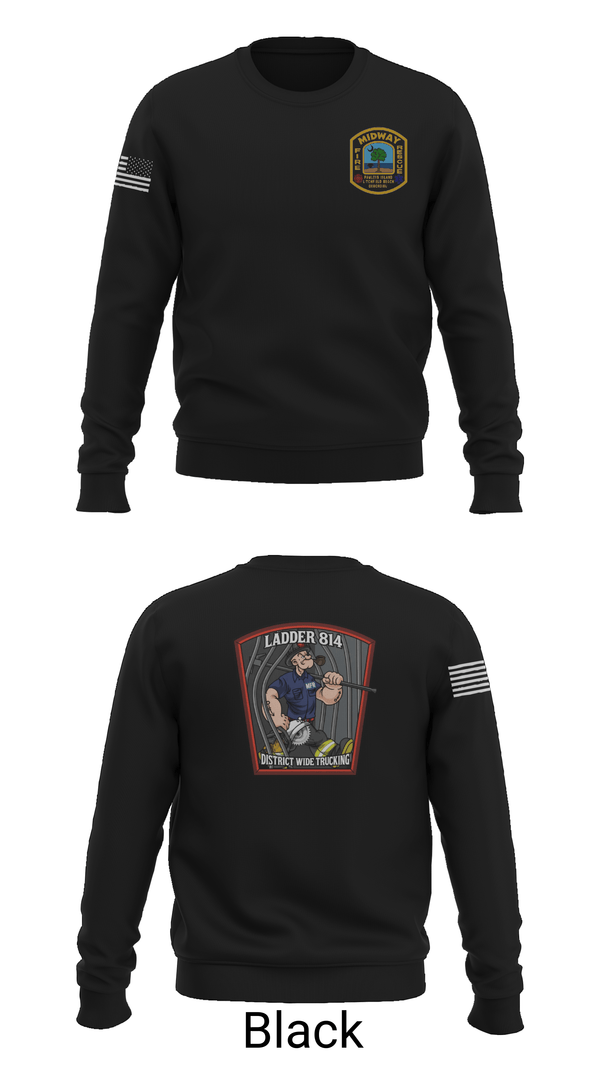 Crew Neck Sweatshirt, 814 truck, Fire Department, Teamtime, Team time, sublimation, custom sports apparel, team uniforms, spirit wear, spiritwear, sports uniforms, custom shirts, team store, custom team store, fundraiser sports, apparel fundraiser