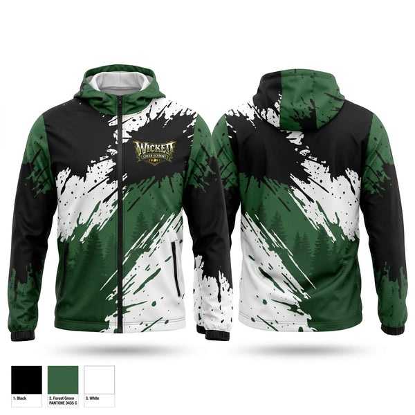 Windbreaker, Wicked Cheer Academy, Cheer, Teamtime, Team time, sublimation, custom sports apparel, team uniforms, spirit wear, spiritwear, sports uniforms, custom shirts, team store, custom team store, fundraiser sports, apparel fundraiser
