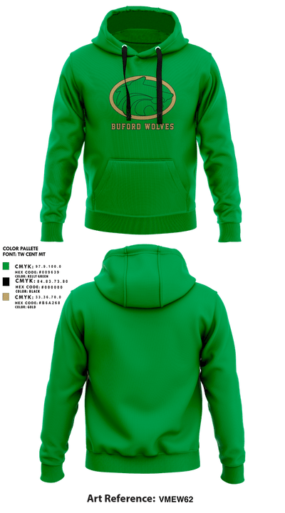 Buford Wolves (Black) 4352076 Hoodie - 1